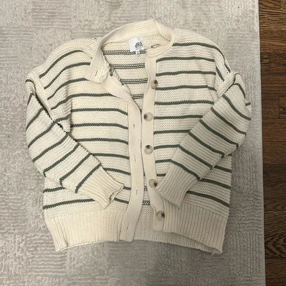 dRA LOS ANGELES (FROM ANTHROPOLOGIE) %100 COTTON AMARA STRIPED CARDIGAN - Picture 4 of 15